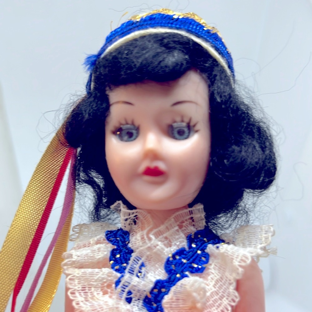 Vintage Souvenir Doll, in a Bell Shaped Dome, Eyes Blink